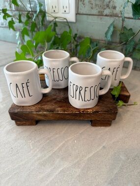 Rae Dunn White Café & Espresso Mug Set - 4 Piece